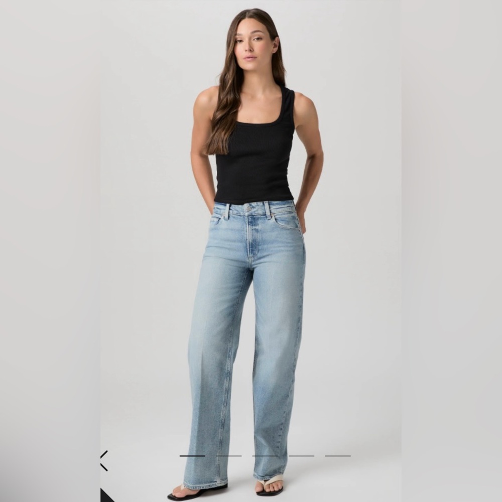 Paige Sasha wide leg jeans blue  size 24 NEW